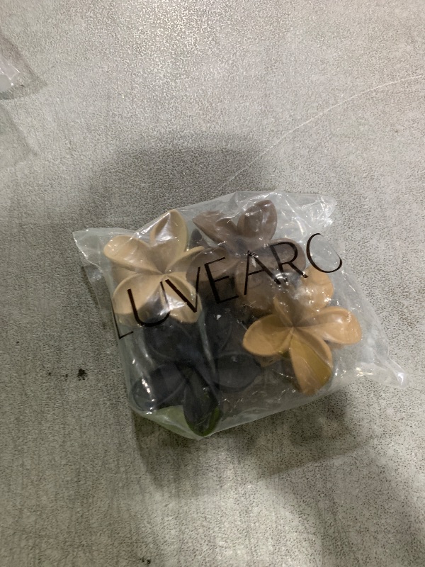 Photo 1 of Luvearo 4pc Nonslip Matte Flower Hair Clips for Women Thick/Thin Hair Accessories for Women Neutral Flower Cute Claw Clips Variety Pack Plumeria Hair Clip