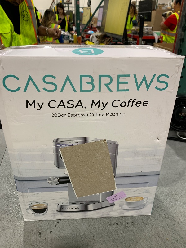 Photo 1 of CASABREWS CM5418 Espresso Machine 20 Bar, Compact Espresso Maker with Steam Milk Frother, Stainless Steel Coffee Machine with 34oz Removable Water Tank for Cappuccino, Latte, Silver