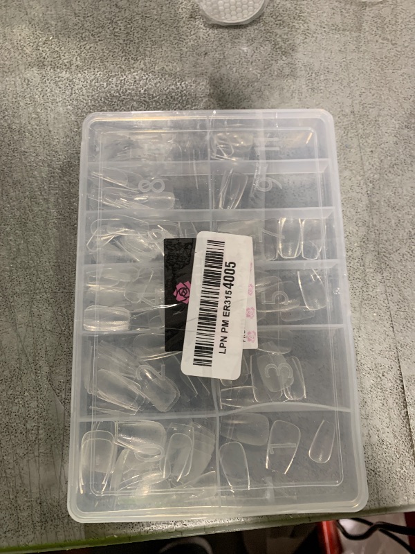 Photo 1 of UNA GELLA Short Square Fake Nails 216pcs Short Square Press on Nails Pre-Shape Gel Nail Tips for Full Cover Acrylic Nails False Nails for Nail Extension Home DIY Nail Salon 12 Sizes Gelly Tips