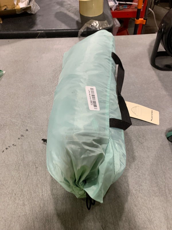 Photo 1 of WhiteFang Beach Tent Anti-UV Portable Sun Shade Shelter for 3 Person, Extendable Floor with 3 Ventilating Mesh Windows Plus Carrying Bag, Stakes and Guy Lines (Mint Green)