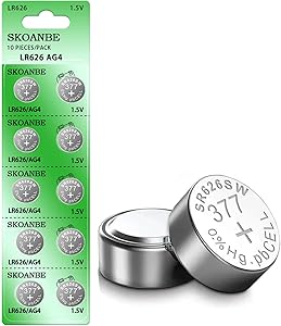 Photo 1 of SKOANBE 10PCS SR626SW LR626 AG4 377 1.5V Button Coin Cell Watch Battery
