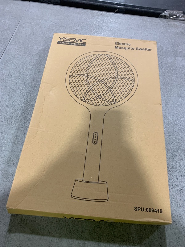 Photo 1 of YISSVIC Electric Fly Swatter 4000V Bug Zapper Racket Dual Modes Mosquito Killer with Purple Mosquito Light Rechargeable for Indoor Home Office Backyard Patio Camping