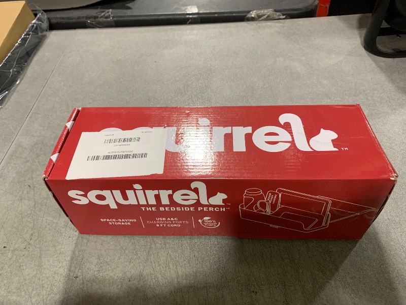 Photo 1 of Squirrel-Bedside Perch for College Dorm Room Lofted Bed, Floating Organizer with USB-C & A Charging Ports, Small Spaces, Bed Side Caddy & Nightstand, Device & Cup Holder, Dorm Essential, Red