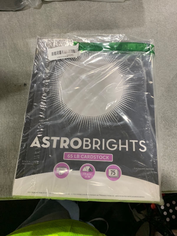 Photo 1 of Astrobrights/Neenah Bright White Cardstock, 8.5" x 11", 65 lb/176 gsm, White, 75 Sheets (90905-02) - Packaging May Vary