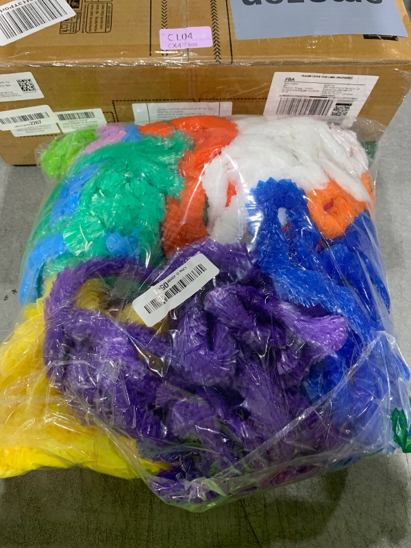 Photo 1 of Elcoho 72 Pieces Plastic Leis Bulk in Bright Colors Lei Necklaces Assortment Tropical Decorations for Hawaiian Themed Party Favors with 12 Colors