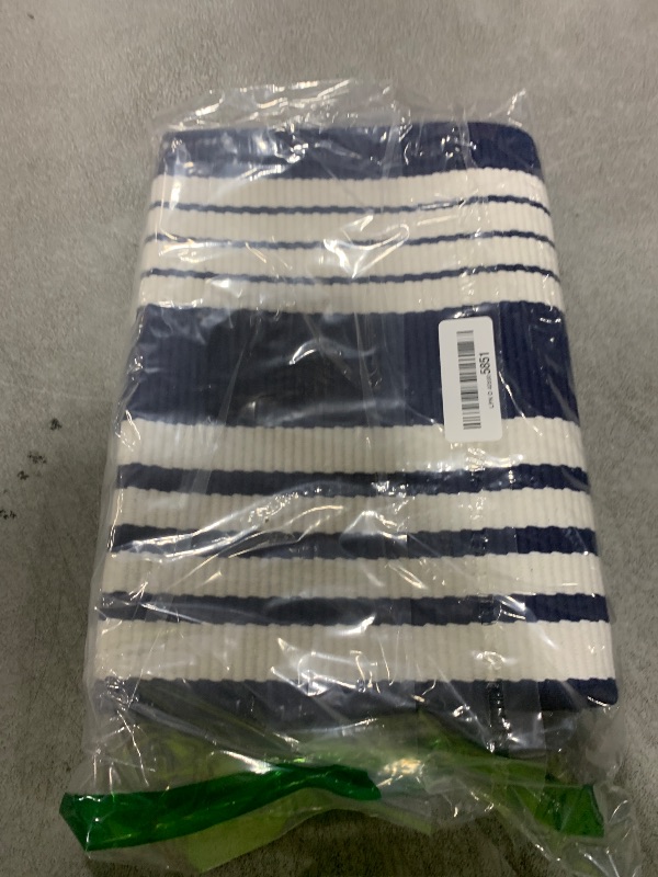 Photo 1 of OJIA Entryway Rug 24''x51'', Machine Washable Fall Front Door Mat Cotton Woven Blue and White Outdoor Rugs Porch Rug Striped Kitchen Runner Indoor Door Mat for Farmhouse/Entry/Home Entrance