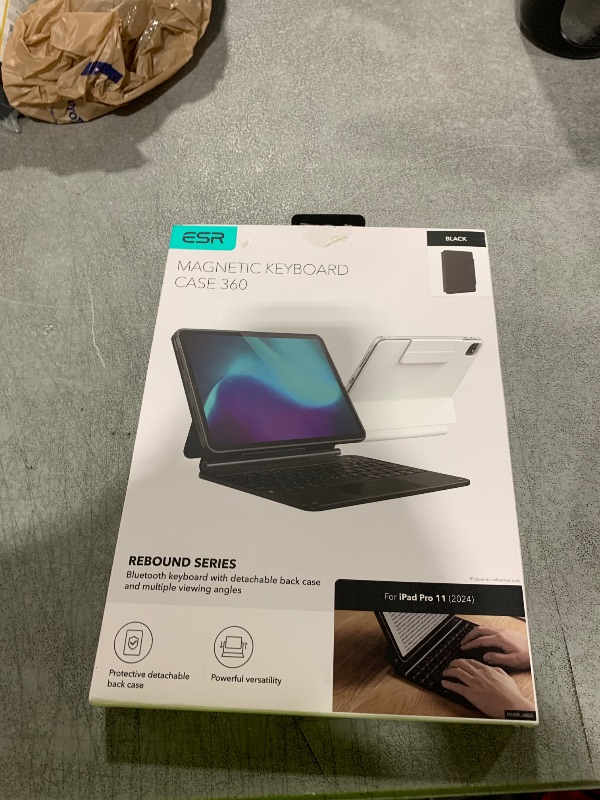 Photo 1 of ESR iPad Pro 11 Inch Case with Keyboard (M4, 2024), iPad Pro 11(5th Gen) Keyboard Case with Easy-Set Magnetic Stand, Portrait/Landscape Modes, Removable Protective Case, Rebound 360 Series, Black