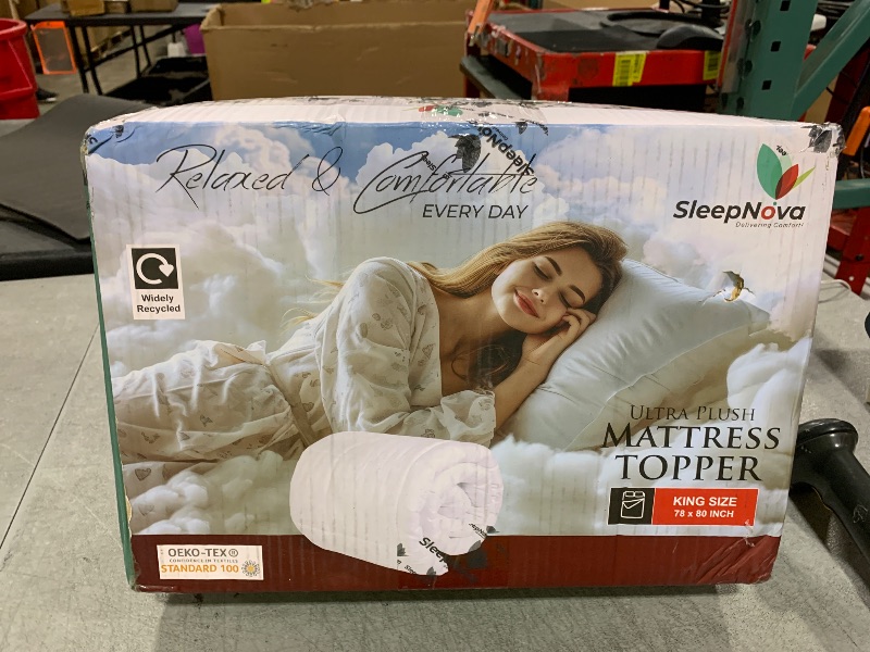 Photo 1 of 100% Cotton Top King Mattress Topper, Breathable & Cooling Kingsize Mattress Toppers, Elastic Fitted Mattress Topper King with 8”-21” Deep Pocket, Durable Mattress Pad for Back Pain Relief (78"x80")