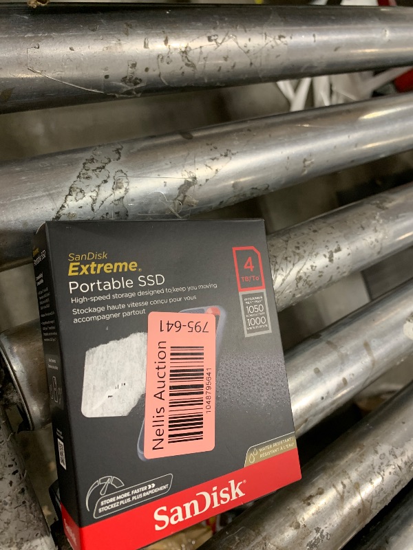 Photo 1 of SanDisk 4TB Extreme Portable SSD - Up to 1050MB/s, USB-C, USB 3.2 Gen 2, IP65 Water and Dust Resistance, Updated Firmware - External Solid State Drive - SDSSDE61-4T00-G25
