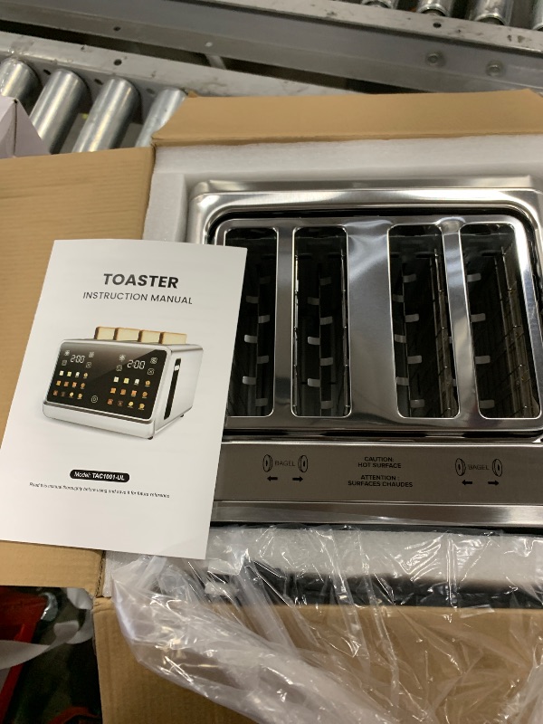 Photo 1 of 4 Slice Toaster– Dual Digital Smart TouchScreen & Independent Control Panel | Single-Slot Tech, Timer/Reheat/Defrost for Bagels, Bread | 1800W Stainless Steel, 6 Toast Types & Shade Settings