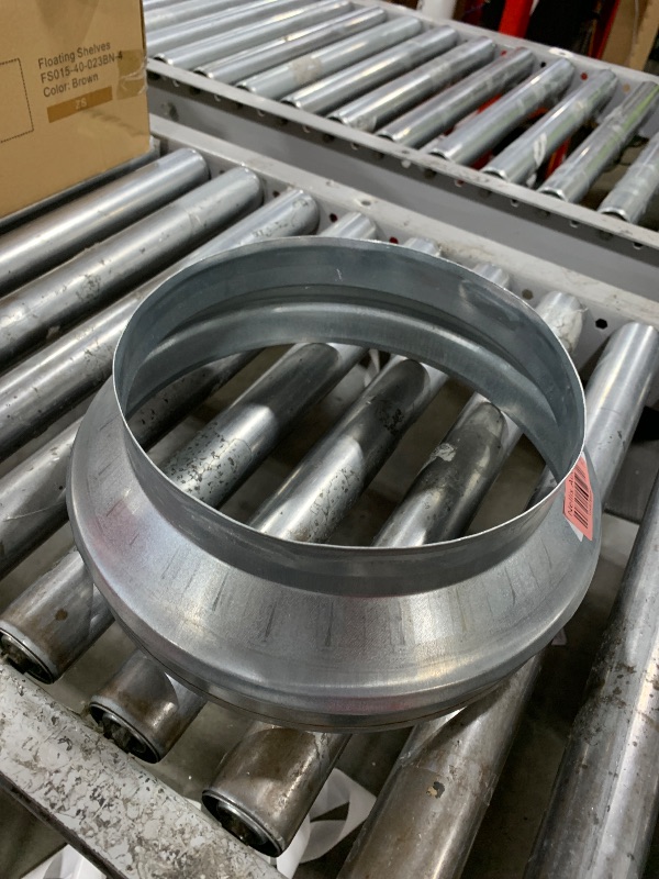 Photo 1 of 12" to 10" Inch Galvanized Steel Round Duct Reducer - Pipe Fitting Increaser Reducer - Drain, Waste and Vent Conduit Transition Adapter - Metal Tube Reducing Coupling
