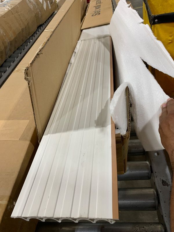 Photo 1 of Art3dwallpanels Slat Wall Paneling, 104'' x 6.3'' Glossy Metal Finish WPC Soundproof 3D Wall Panels for Interior Wall Decor, 8 Pack Wavy Grain Panel Wall Slats, Glitter Gold