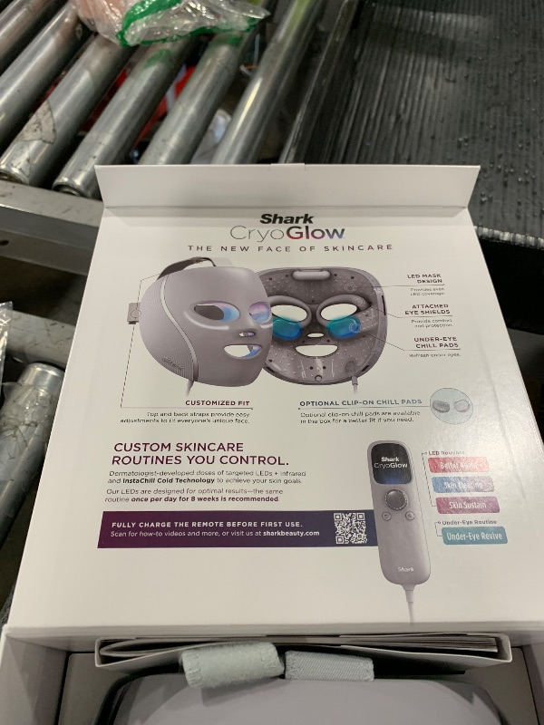 Photo 1 of Shark CryoGlow LED Face Mask with Under-Eye Cooling, Anti-Ageing & Blemish Repair, Red & Blue LED, Infrared Light Therapy, USB-C, Remote Control, Storage Bag, Lilac Chill, FW312PL