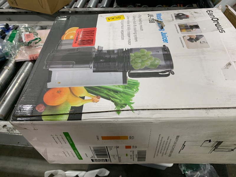 Photo 1 of Cold Press Juicer, 5.3" Wide Feed Chute Juice Extractor Machine with 400W, High Juice Yield, Slow Masticating Juicer for Whole Vegetables & Fruits, Metallic Silver
