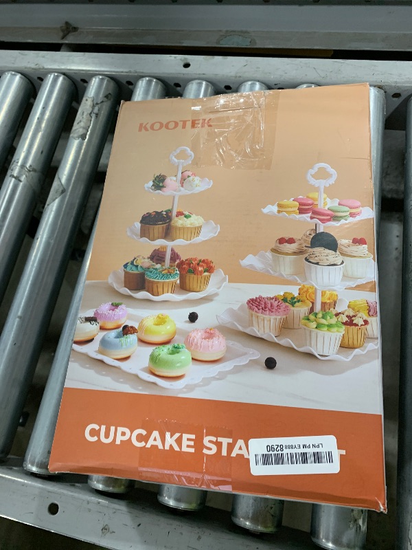 Photo 1 of Kootek Dessert Cupcake Stand, 10pcs Dessert Table Display Set, 3 Tiered Cup Cake Holder Tower Stand& Cookie Serving Trays for Wedding, Tea Party, Birthday, Baby Shower