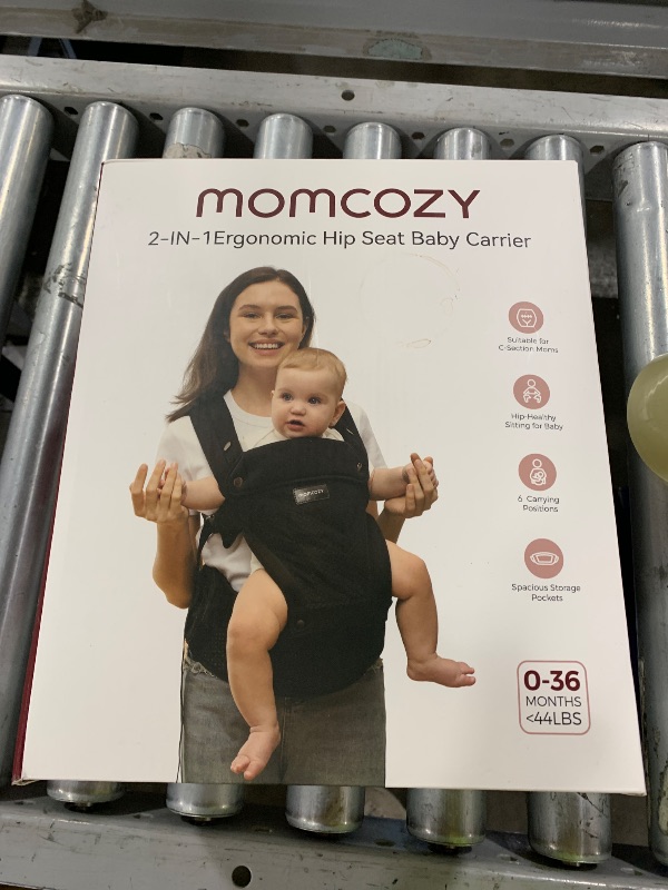 Photo 1 of Momcozy Baby Carrier with Hip Seat, 2-in-1 Forward-Facing Carry for Active Babies, Detachable Hands-Free Infant Carrier up to 44lbs, All Seasons Toddler Carrier Fits Waist Sizes up to 45 Inches, Black