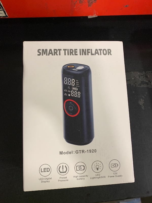 Photo 1 of NEVERLAND Tire Inflator Portable Air Compressor - 5X Faster 150 PSI Electric Air Pump for Car Tires, Cordless Tire Inflator with Pressure Gauge for Car Bike Motorcycle Ball, DC 12V (Red)