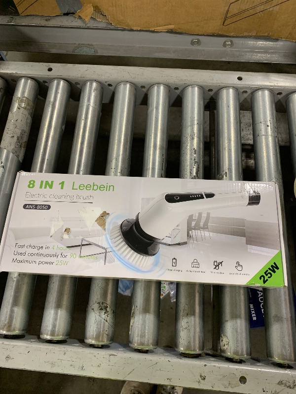 Photo 1 of Leebein Electric Spin Scrubber, Cordless Cleaning Brush with 8 Replaceable Brush Heads, Tub and Floor Tile 360 Power Scrubber Dual Speed with Adjustable & Detachable Handle for Bathroom Kitchen Car