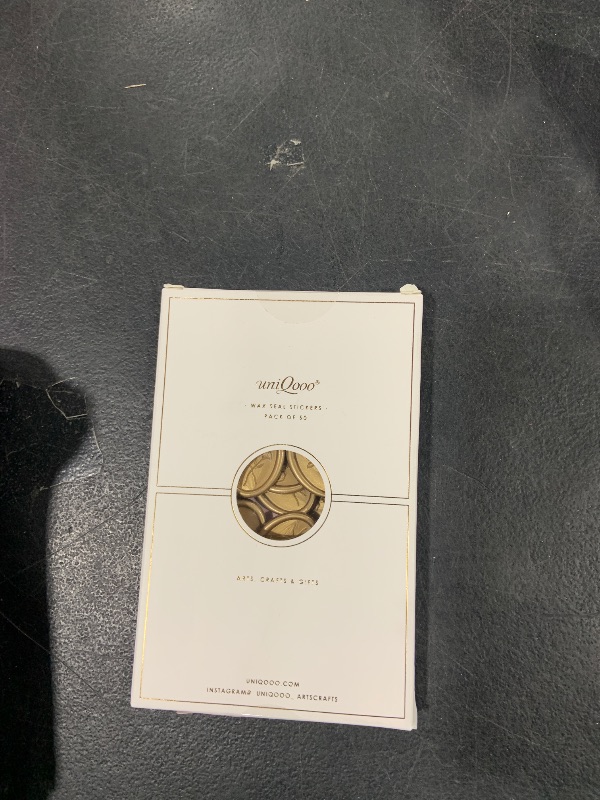 Photo 1 of UNIQOOO Wax Seal Stickers - 3D Flower Oval Shape Wedding Invitation Envelope Seal Stickers, 50 Pcs Self- Adhesive Prosecco Metallic Light Gold Sticker, Perfect for Invitation, Christmas, Gift
