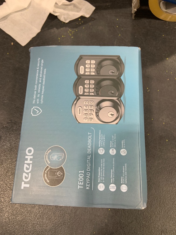 Photo 1 of TEEHO TE001 Keyless Entry Door Lock with Keypad - Smart Deadbolt Lock for Front Door with 2 Keys - Auto Lock - Easy Installation - Satin Nickel