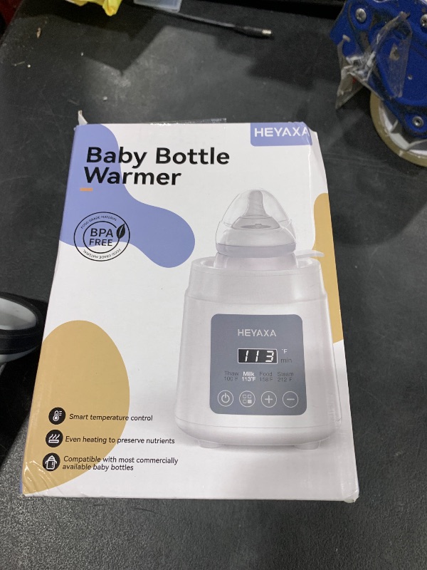 Photo 1 of HEYAXA Bottle Warmer with Even Heating to Prevent Nutrient Loss from Fast Heating, Baby Bottle Warmer for Breastmilk & Formula, Accurate Temp Control, Defrost, Keep Warm, Heat Baby Food (White)