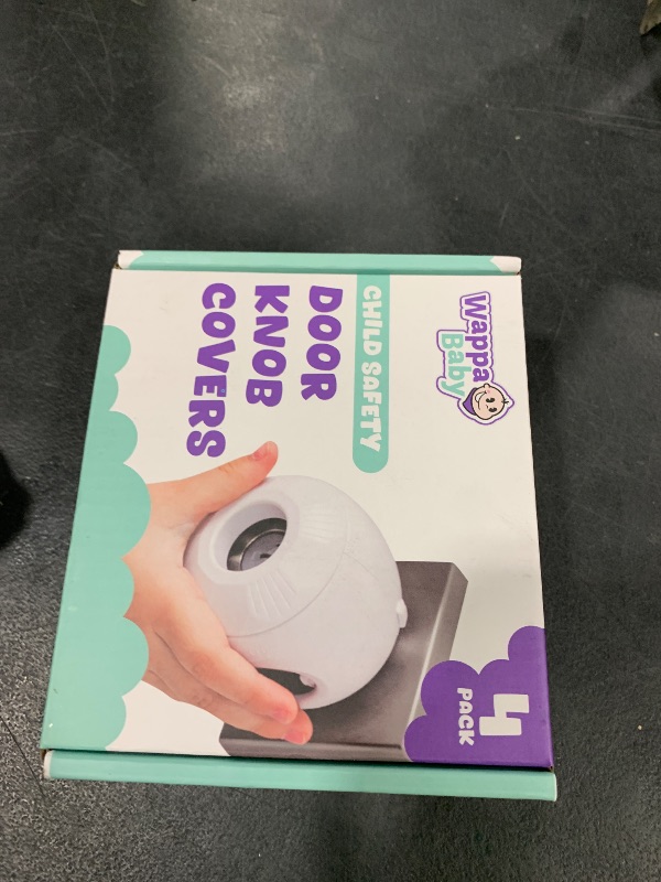 Photo 1 of Child Safety Door Knob Cover (4 Pack) Hard-to-Remove Dual-Lock Door Handle Covers for Kids - Reusable Baby Proof Door Knob Locks - Installs Easily, No Tools Needed (White)