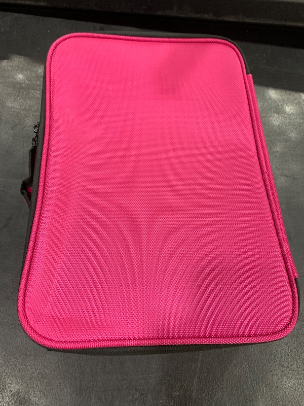 Photo 1 of gzcz Professional Travel Makeup Case 13.5 Inches Makeup Bag Cosmetic Brush Organizer Portable Artist Storage Train Bag with Adjustable Dividers for Make Up Accessories?M-Rose Red?