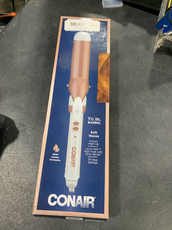 Photo 1 of Conair Double Ceramic 1 ½-Inch Curling Iron, 1.5-Inch Barrel Creates Soft Waves, Hair Waver for Use on Medium and Long Hair, White