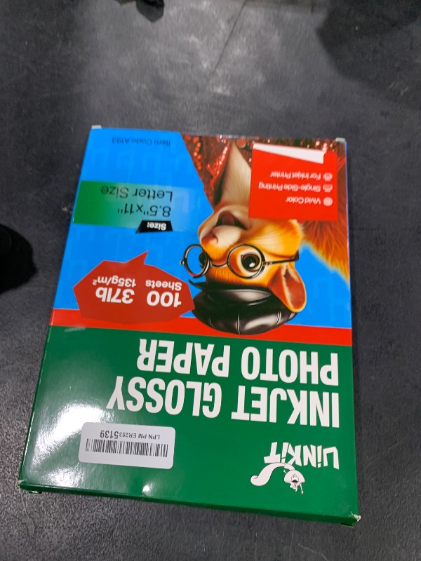 Photo 1 of Uinkit 37lb Thin Flyer Paper Glossy 8.5x11 Inkjet 100 Sheets Single Side DIY Chip Bag 135gsm Printer Picture for Inkjet Printer with Dye Ink Letter size A4 Brochure (8.5X11X100)