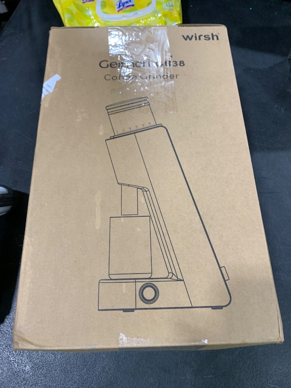 Photo 1 of Burr Coffee Grinder,Wirsh Electric Single Dose Coffee Grinder Geimori GU38 with 38mm 6-Core Conical Burr,Stepless Adjustment for Drip,French Press,Cold Grind Settings from Fine to Coarse