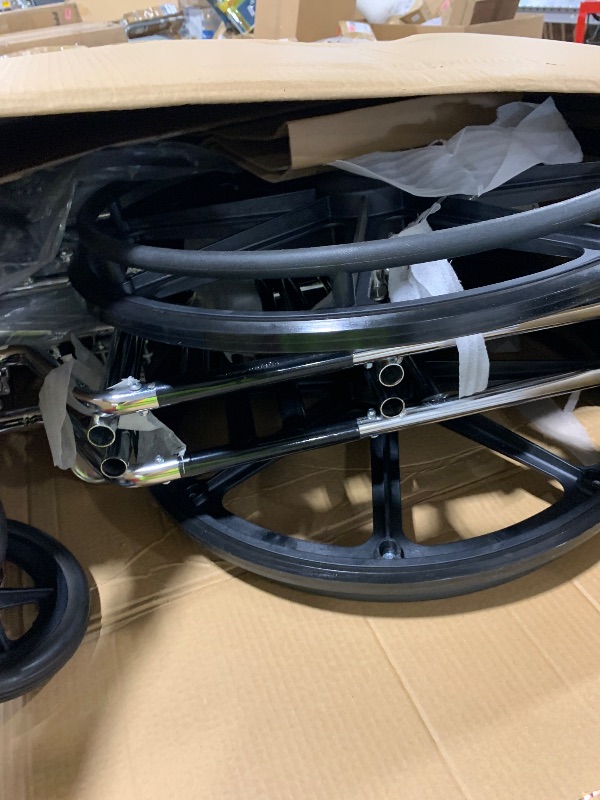 Photo 1 of Medline Excel Extra-Wide Bariatric Wheelchair For Adults and Seniors with 24" Wide Seat, Supports up to 500 lbs