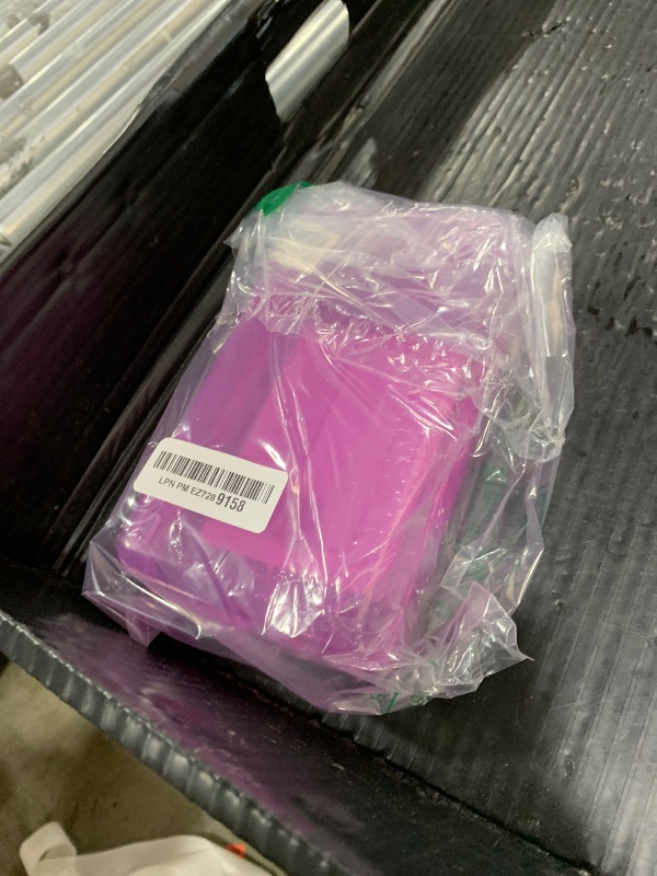 Photo 1 of GAMENOTE Plastic Pencil Case Box with Lid Snap Closure, Large Capacity School Supplies Storage Organizer Box for Kids (Purple)