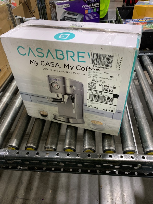 Photo 1 of CASABREWS CM5418 Espresso Machine 20 Bar, Compact Espresso Maker with Steam Milk Frother, Stainless Steel Coffee Machine with 34oz Removable Water Tank for Cappuccino, Latte, Silver