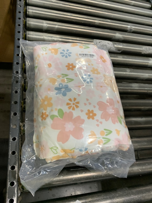 Photo 1 of Joyreap 4 Piece Cotton Toddler Bedding Set for Girls, Pink Flowers Design, Soft n Breathable Cotton Toddler Comforter Set, Includes Quilted Comforter, Fitted Sheet, Top Sheet, and Pillow Case
