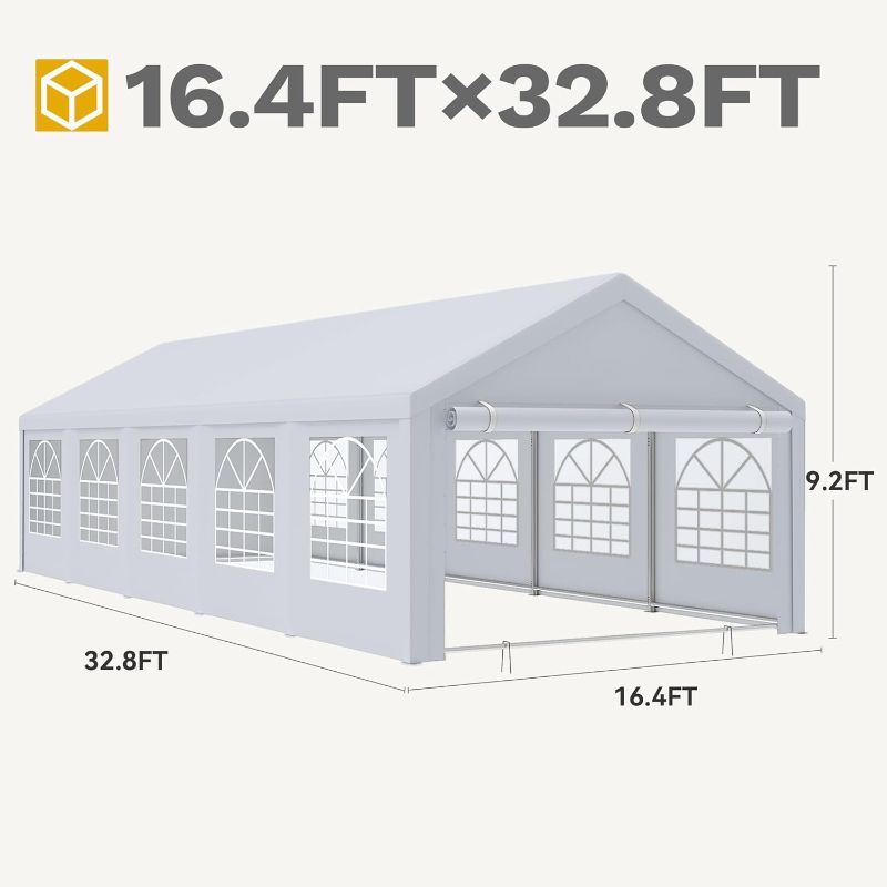 Photo 1 of (INCOMPLETE SET) DWVO 16'x 32' Party Tent Heavy Duty Wedding Tent Outdoor Canopy
