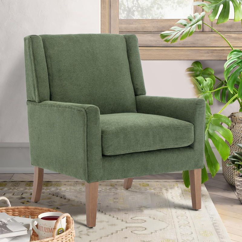 Photo 1 of Colamy Green Upholstered Fabric Accent Armchair 