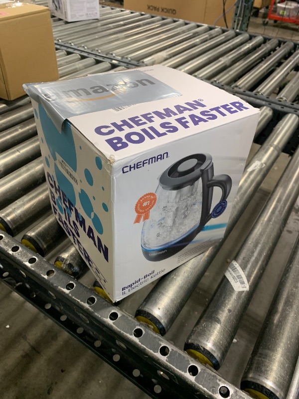 Photo 1 of Chefman Electric Kettle with Tea Infuser, 1L 1500W, Removable Lid for Easy Cleaning, Boil-Dry Protection, Stainless Steel Filter, BPA Free, Auto Shut Off Hot Water Boiler, Small Electric Tea Kettle