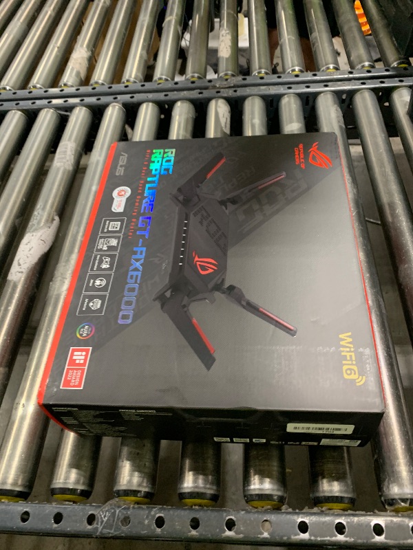 Photo 1 of ASUS ROG Rapture WiFi 6 AX Gaming Router (GT-AX6000) Dual 2.5G WAN/LAN Ports, Quad-Core 2.0Ghz CPU, WAN Aggregation, AiMesh Compatible, Lifetime Internet Security, Instant Guard, Aura RGB