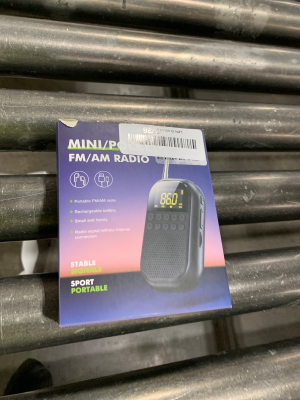 Photo 1 of Pocket AM FM Radio:1100mAh Rechargeable Radio Supports Bluetooth, Mini FM AM Receiver with Large Speaker, Stereo Earphone, Sleep Timer, Easy to use for Jogging, Walking Black