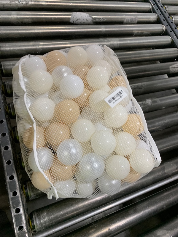 Photo 1 of Realhaha Ball Pit Balls 100 Play Balls Plastic Balls for Baby Girls Toddlers Kids Play Tent Pool Playhouse Playpen Party Decoration,Milktea Beige Pearl White White