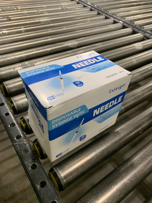 Photo 1 of 100 Pack Disposable 3ml/cc Lab Syringes with 23Ga 1 Inch Needle Luer Lock, Individually Sealed Packed