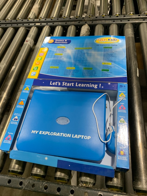 Photo 1 of Tech Kidz - My Exploration Toy Computer Educational Learning Computer, 80 Challenging Learning Games and Activities, LCD Screen, Keyboard and Mouse Included (Blue), Ages 5+