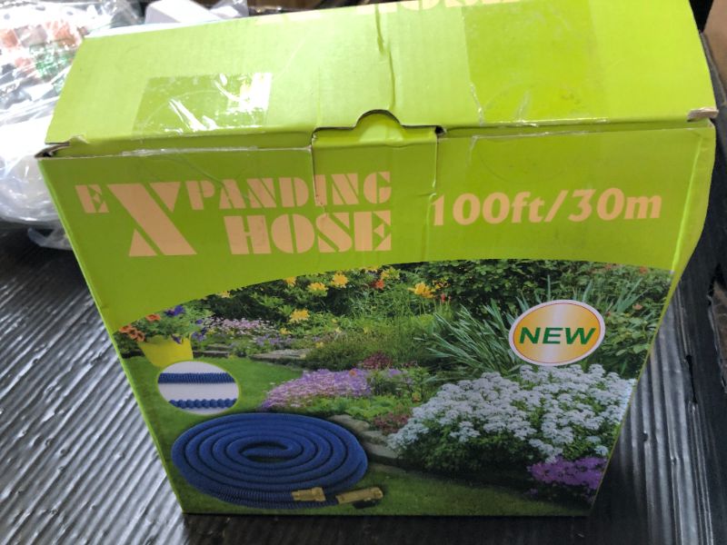 Photo 1 of 100 ft Garden Hose Expandable Hose-2025 Upgraded Flexible Water Hose, Car Wash Hose with Extra-Strong Brass Connectors,Superior Strength-4-Layers Latex - Kink-less Lightweight Expanding Hose
