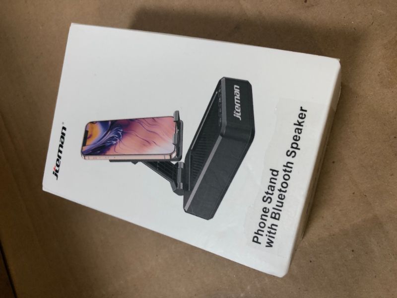 Photo 1 of Cell Phone Stand with Wireless Bluetooth Speaker and Anti-Slip Base HD Surround Sound Perfect for Home and Outdoors with Bluetooth Speaker for Desk Compatible with iPhone/ipad/Samsung Galaxy