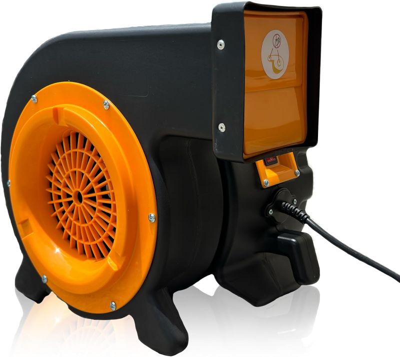 Photo 1 of JumpOrange Bounce House Air Blower 1HP for Inflatables Bouncy Castle and Slides Commercial Cyclone Fan for Indoor and Outdoor Use
