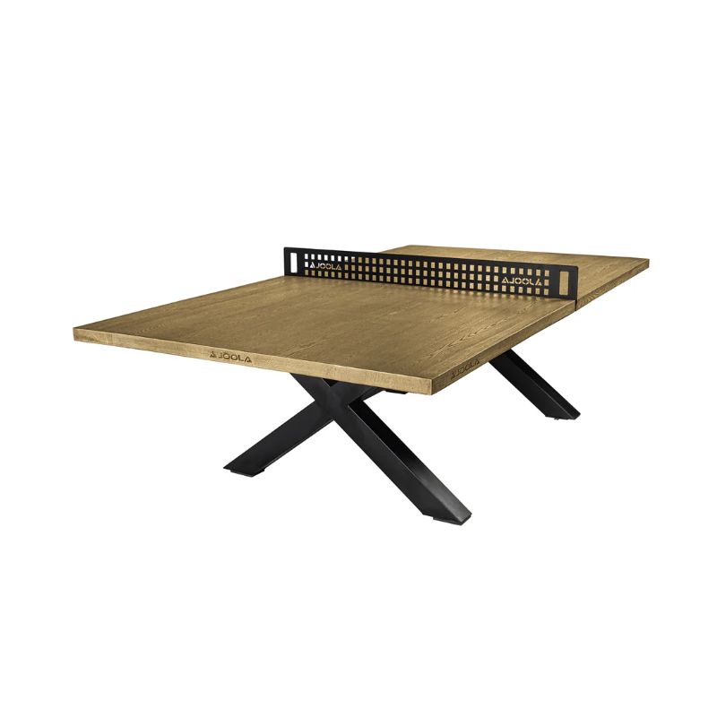 Photo 1 of JOOLA Outdoor Table Tennis Table - Multi Use Conference Table Dining Table - Concrete Wood Look Includes Steel Outdoor Ping Pong Net Set & Frame - Hybrid Indoor Outdoor Ping Pong Table
