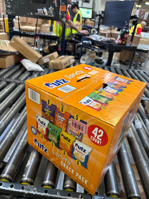 Photo 1 of Utz Snack Variety Pack Individual Snacks, Includes Potato Chips, Cheese Curls, Popcorn, and Party Mix, Crunchy Travel Snacks for Lunches, Vending Machines, and Enjoying on the Go (Pack of 42)
