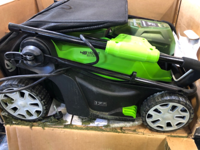 Photo 1 of Greenworks 48V (2 x 24V) 17" Cordless (Push) Lawn Mower (125+ Compatible Tools),  and Dual Port Rapid Charger Included