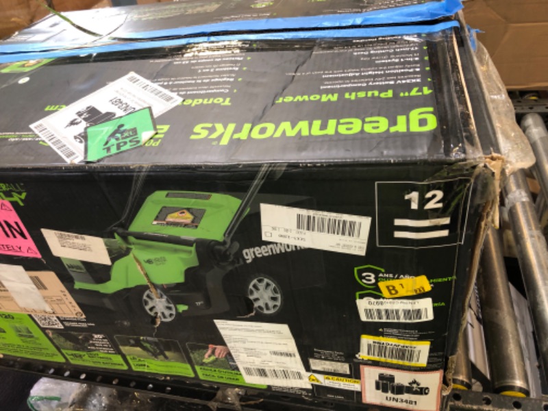 Photo 1 of Greenworks 48V (2 x 24V) 17" Cordless (Push) Lawn Mower (125+ Compatible Tools),  and Dual Port Rapid Charger Included