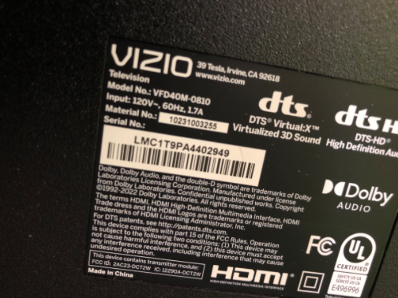 Photo 1 of VIZIO 40-inch Full HD 1080p Smart TV with DTS Virtual: X